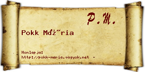 Pokk Mária névjegykártya