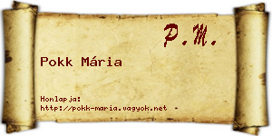 Pokk Mária névjegykártya